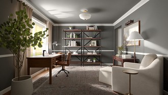 Warm Transitional Office by Havenly Interior Designer Martha
