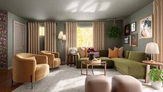 Artful Eclectic Living Room by Havenly Interior Designer Martha