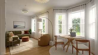 Warm Transitional Living Room by Havenly Interior Designer Diogo