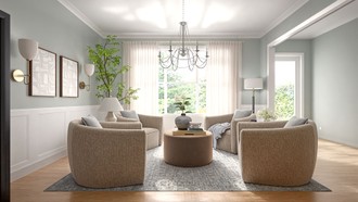 Warm Transitional, Classic Coastal Dining Room by Havenly Interior Designer Montserrat