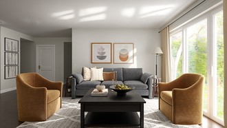 Transitional, Warm Transitional Living Room by Havenly Interior Designer Shadnaz