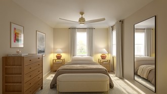 Warm Transitional Bedroom by Havenly Interior Designer Diogo