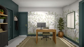 Eclectic, Library, Vintage, Global, Preppy, Artful Eclectic Office by Havenly Interior Designer Maria