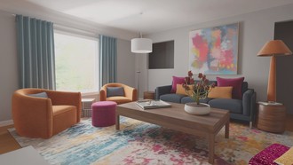 Midcentury Modern, Artful Eclectic Living Room by Havenly Interior Designer Gabriela