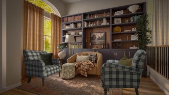 Warm Transitional, Traditional Charm Reading Room by Havenly Interior Designer Agustina