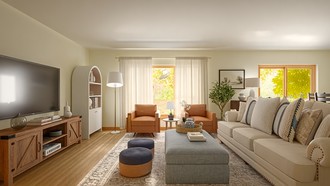 Transitional, Traditional Charm Living Room by Havenly Interior Designer Victor