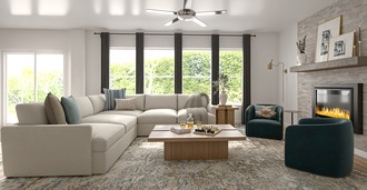 Modern, Organic Modern, Warm Transitional Living Room by Havenly Interior Designer Valeria