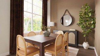 Warm Transitional Dining Room by Havenly Interior Designer Camila