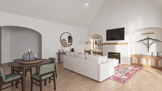 Organic Modern, Warm Transitional Living Room by Havenly Interior Designer Diego