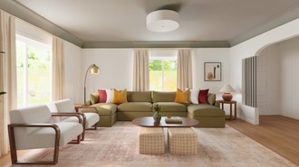 Midcentury Modern, Organic Modern Living Room by Havenly Interior Designer Camila