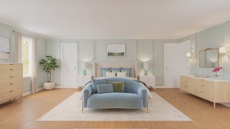 Organic Modern, Warm Transitional Bedroom by Havenly Interior Designer Ivan