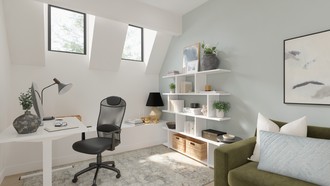 Transitional, Modern Cottage Office by Havenly Interior Designer Constanza