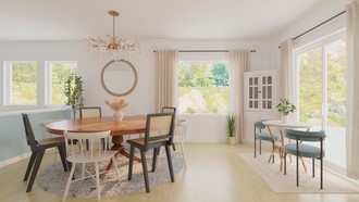 Eclectic, Coastal Dining Room by Havenly Interior Designer Angie