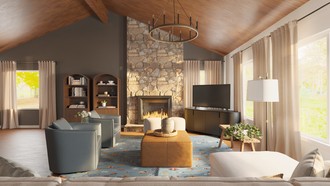 California Cool, Warm Transitional Living Room by Havenly Interior Designer Martha