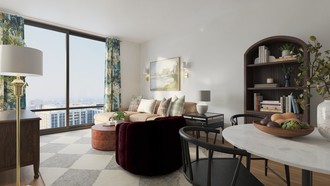 Classic, Warm Transitional Living Room by Havenly Interior Designer Meagan