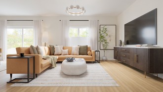 Contemporary Luxe, Organic Modern, Warm Transitional Living Room by Havenly Interior Designer Jess