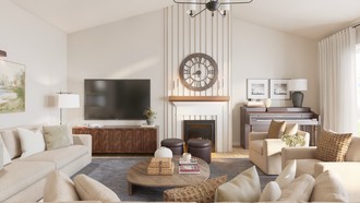 Warm Transitional Living Room by Havenly Interior Designer Martha