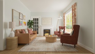 Scandinavian, Midcentury Scandi, Organic Modern, Warm Transitional Living Room by Havenly Interior Designer Jess