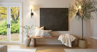 Warm Transitional Entryway by Havenly Interior Designer Sophia