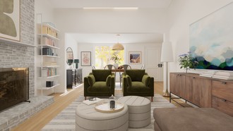 Eclectic, Warm Transitional, Artful Eclectic Living Room by Havenly Interior Designer Jess