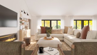 Transitional, Warm Transitional Living Room by Havenly Interior Designer Lilia