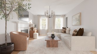 Organic Modern, Warm Transitional Living Room by Havenly Interior Designer Sophia