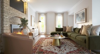 Modern, Warm Transitional Living Room by Havenly Interior Designer Sophia