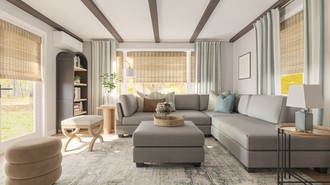 Warm Transitional, Modern Cottage Living Room by Havenly Interior Designer Ivanna