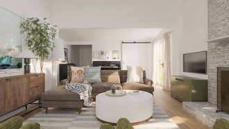 Eclectic, Warm Transitional, Artful Eclectic Living Room by Havenly Interior Designer Jess