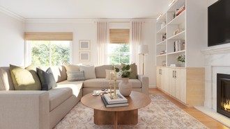 Coastal, Classic Contemporary Living Room by Havenly Interior Designer Lilia