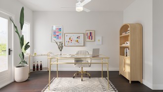 Modern, Glam, Preppy, Contemporary Luxe Office by Havenly Interior Designer Angelica