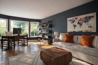 Organic Modern, Warm Transitional Office by Havenly Interior Designer Morgan