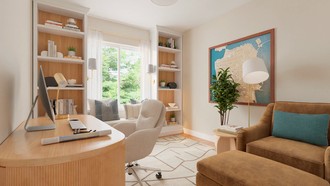 Transitional, California Cool, Warm Transitional Office by Havenly Interior Designer Ceci