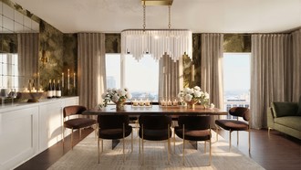 Contemporary, Modern, Eclectic, Glam, Transitional, Inspired Modern, Contemporary Luxe, Organic Modern, Warm Transitional Dining Room by Havenly Interior Designer Lauren