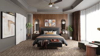 Contemporary Luxe, Organic Modern, Warm Transitional Bedroom by Havenly Interior Designer Ivan