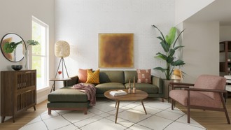 Bohemian, Midcentury Modern Living Room by Havenly Interior Designer Abigail