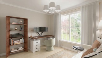 Contemporary, California Cool, Warm Transitional Office by Havenly Interior Designer Rocío