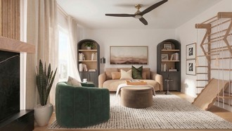 Transitional, Classic Contemporary, Inspired Modern, Warm Transitional Living Room by Havenly Interior Designer Anny