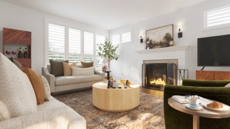 Transitional, Warm Transitional Living Room by Havenly Interior Designer Lilia