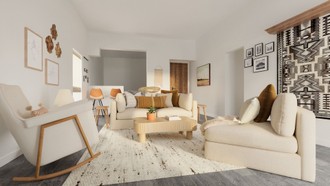 Rustic, Southwest Inspired, Minimal, Scandinavian Living Room by Havenly Interior Designer Hayley