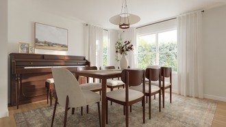 Organic Modern, Warm Transitional Dining Room by Havenly Interior Designer Sarah