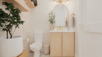 Organic Modern, Warm Transitional Bathroom by Havenly Interior Designer Montserrat