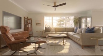 Contemporary, Modern, Contemporary Luxe, Midcentury Scandi, Warm Transitional Living Room by Havenly Interior Designer Anny