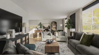 Warm Transitional Living Room by Havenly Interior Designer Ivanna