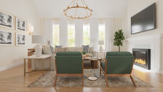 Classic, Transitional Living Room by Havenly Interior Designer Meagan
