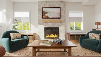 California Cool, Warm Transitional, New Classic, Modern Cottage Living Room by Havenly Interior Designer Jess
