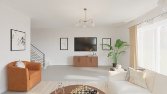 Modern, Warm Transitional Living Room by Havenly Interior Designer Sylvia