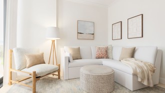 Coastal, Midcentury Scandi, California Cool Living Room by Havenly Interior Designer Hayley