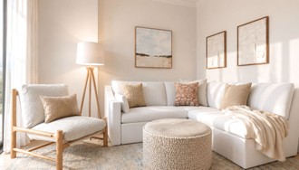 Bohemian, Scandinavian, California Cool Living Room by Havenly Interior Designer Hayley
