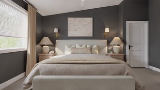Transitional, Organic Modern, Warm Transitional Bedroom by Havenly Interior Designer Emilee